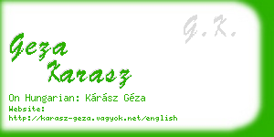 geza karasz business card